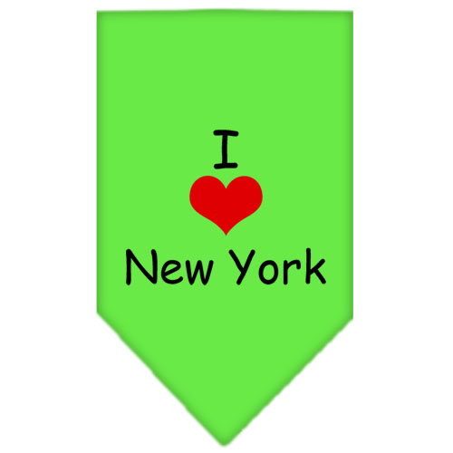I Heart New York Screen Print Bandana Lime Green Large